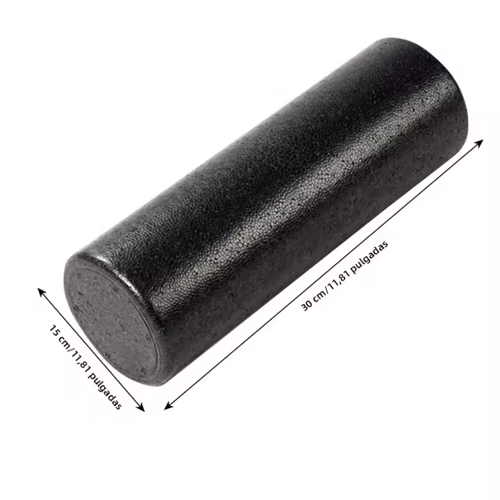 Palo De Yoga De Espuma EPP Sólido Para Relajación Muscular Y Fitness Rodillo De Masaje Brillante Negro 30/45cm - 1