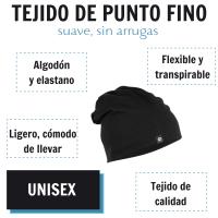 GORRO NEGRO de Algodón para Hombre o Mujer | Accesorios para Deportes de Invierno | Complemento de Abrigo ideal para Senderismo Nieve Esquiar y Running | Gorros Térmicos Unisex de Talla Única. essential by natural bio pharma - details 1