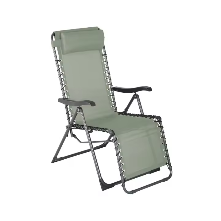 Silla Reclinable Gravedad Cero Rebecca Muebles Jais 113x66x104 Poliéster Arce Verde Oscuro Gris - 1