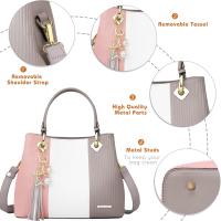 Bolsos de Mujer, Bolso Señora Tote Multicolor Rayas PU Cuero With Flecos Bolso Hombre Bolso Shopper perfecto para Trabajo, Diario Vida, Navidad y Fiesta ect - details 2