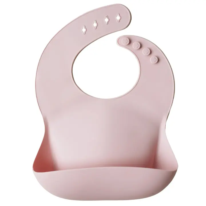 Babero de silicona para Bebé, bonito, lidero Súper fino y, para bebés y niños Pequeños de 10 a 72 més, ajustable, impermeable (color rubor) - 1