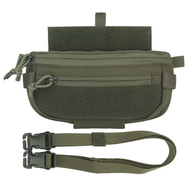 Bolsa De Hombro Compacta Para Cinturón Integrada Con Chaleco De Porta Placa Para Airsoft En MC Negro Verde De Rango Café - 1