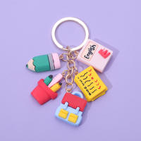 Porta Llaveros De Libro Y Bolígrafo Colgante De Encanto Para Llaves Accesorio De Moda Material De Aleación De Zinc Y Resina - details 0