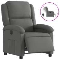 vidaXL Sillón reclinable eléctrico de tela Gris claro, Gris oscuro, Negro Sillon Dormitorio Sillon Comodos Silla Relax Sillón Sofá - details 0