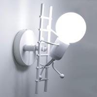Lámpara de pared creativa con forma humana, lámpara de pared interior, lámpara de pared Art Deco moderna, base E27, adecuada para dormitorio, escalera, comedor, blanco - details 0