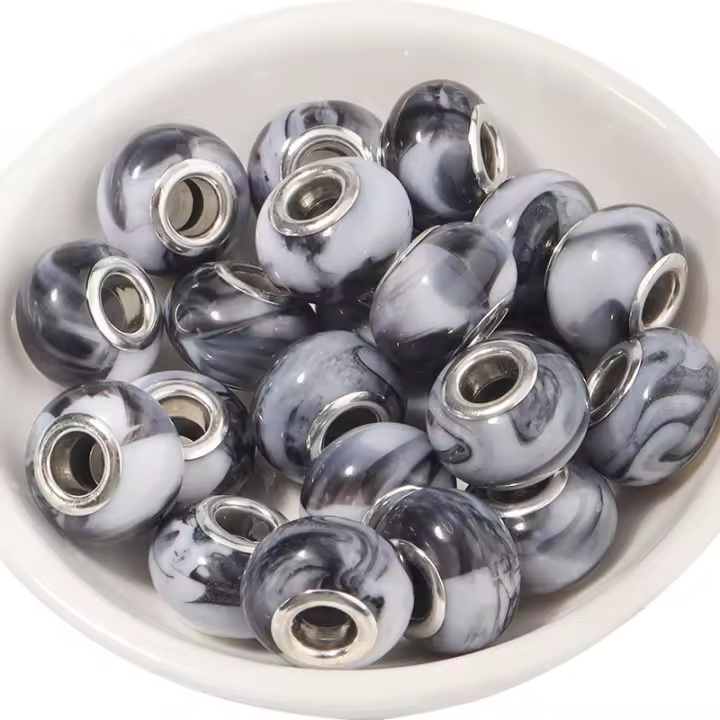 20Pcs Cuentas De Resina Estilo Pintura Chino Dos Colores Mezcladas Colgantes Sueltos Para Suministros De Joyería DIY Pulsera Cadena De Teléfono - 1
