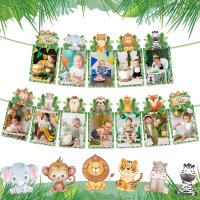 Bandera De Fotografía Mensual De Animal Selvaje Para Primera Cumpleaños Safari Decoración De Fiesta Para Recién Nacidos a 12 Meses - details 4
