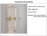 Lámpara De Pared LED Moderna Con Cristal Para Dormitorio Y Sala De Estar Iluminación Interior De Pasillo Y Aisles Estilo Nórdico - details 14