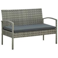 vidaXL Set de muebles de jardín 4 pzas y cojines ratán sintético gris - details 2