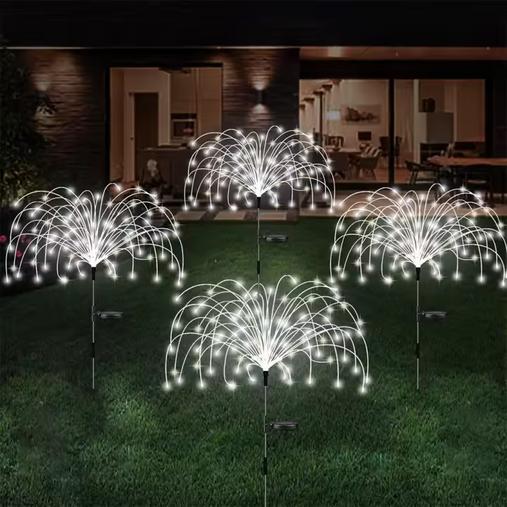 Luces De Jardín Solar Impermeables Con 8 Modos De Iluminación LED Para Exterior Forma De Fleur De Lis Decoración De Hogar - 1