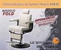 Sillón Barbero hidráulico reclinable y giratorio con reposabrazos Modelo Fold Gris - details 0