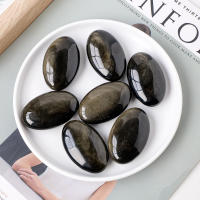 Piedra De Cristal Natural Obsidiana Amarilla Para Palma De La Mano Juguete De Pulgar Para Compresión Caliente Sanación Salud Energía Gemas Regalos Familiar - details 8
