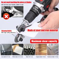 Taladro Eléctrico Mejorado Con Cortador De Metal Doble Cabeza Para Corte De Hierro Fundido Aluminio Y Placa De Acero Incluye Fixador De Corte - details 1