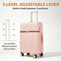 S7 STAR Maleta Mediana 24 pulgadas,Equipaje facturable (capacidad 15kg) Material PP,Ligera y Resistente,maletas de cabina pequeñas y neceser,Cerradura Antirrobo Insertada, Combinación de 3 dígitos, Ruedas Silenciosas 360º Dobles Giratorias,65*45*26cm - details 2