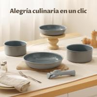 Juego de ollas y sartenes de cerámica antiadherentes, ollas y sartenes con mango desmontable, juegos de utensilios de cocina de inducción para cocina de inducción, juego de cocina de RV, apto - details 2