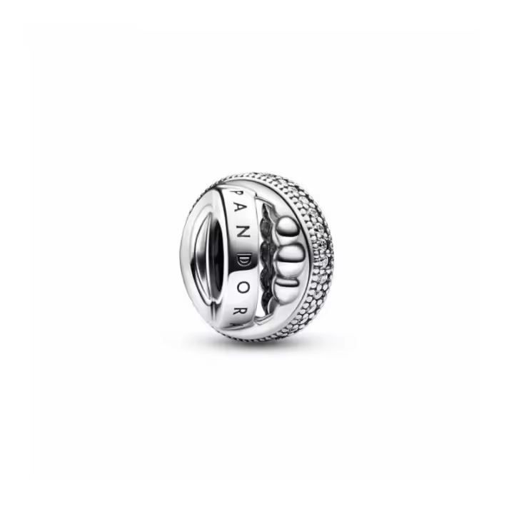 Charm Pandora Signature Logo Pavé y Cuentas - 792317C01 - 1