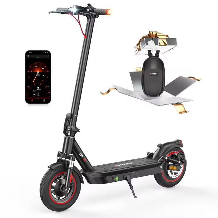 Patinete eléctricos ISCOOTER  i10 - Neumático de 10 pulgadas 650W 40km/h 15Ah Capacidad de peso 120 kg Negro - 1