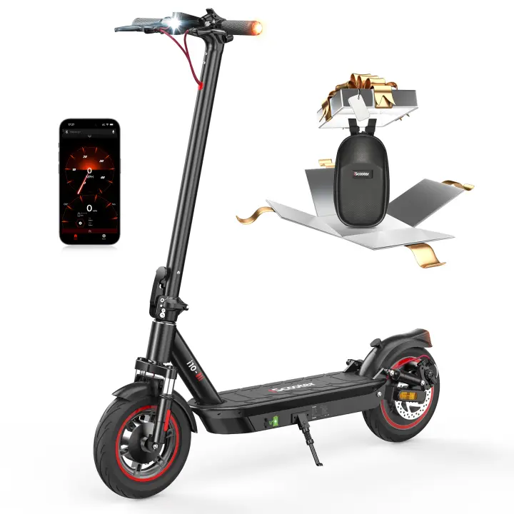Patinete eléctricos ISCOOTER  i10 - Neumático de 10 pulgadas 650W 40km/h 15Ah Capacidad de peso 120 kg Negro - 1