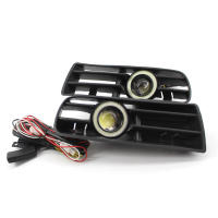 Par De Luces Antiniebla Blancas Para VW Golf MK4 1998-2004 Con Grilles Del Parachoques Delantero Y Lámpara LED Angel Eyes - details 4