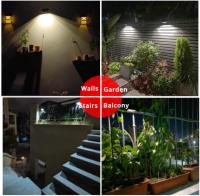 Aplique de pared para jardín, impermeable, para valla exterior, con luz solar, para porche, patio, paisaje (luz blanca y negra) - details 1