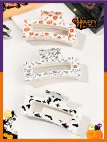3pcs Clip Para El Cabello Con Diseño De Calabaza Fantasma Bruja Y Elementos De Estrella Luna Translúcidos Para Mujer Regalo De Halloween - details 1