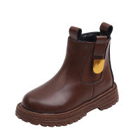 Botas Cortas Para Niños Y Niñas Estilo Británico Antideslizantes Con Cierre De Cremallera Lateral Material De Cuero Resistentes Al Desgaste Para Todas Las Estaciones - details 9