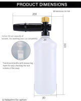 Pistola De Espuma Ajustable Para Lavadora a Presión BEAR FORCE Compatible Con Elitech Sun Joe Hitachi Prorab Redverg Ryobi Para Lavado De Coches - details 5