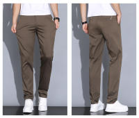 Pantalones Casuales Para Hombre Verano 2024 Elásticos Ajustados De Cintura Media Color Sólido Talla 28-38 Ropa De Marca Coffee - details 14