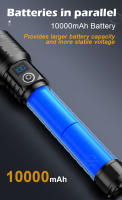 Linterna LED Super Potente Recargable USB Torcha Brillante Ultra 10000mAh Impermeable Con Batería Luz De Trabajo Para Camping Y Patrulla - details 8