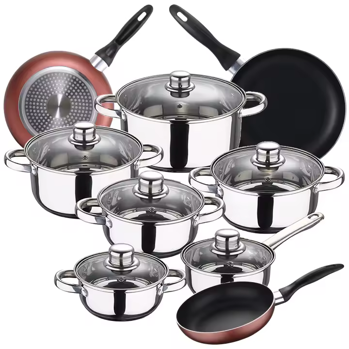 San Ignacio Batería de Cocina 12 Piezas Cassel en Acero Inoxidable con Juego de Sartenes Paradise en Aluminio Prensado - 1