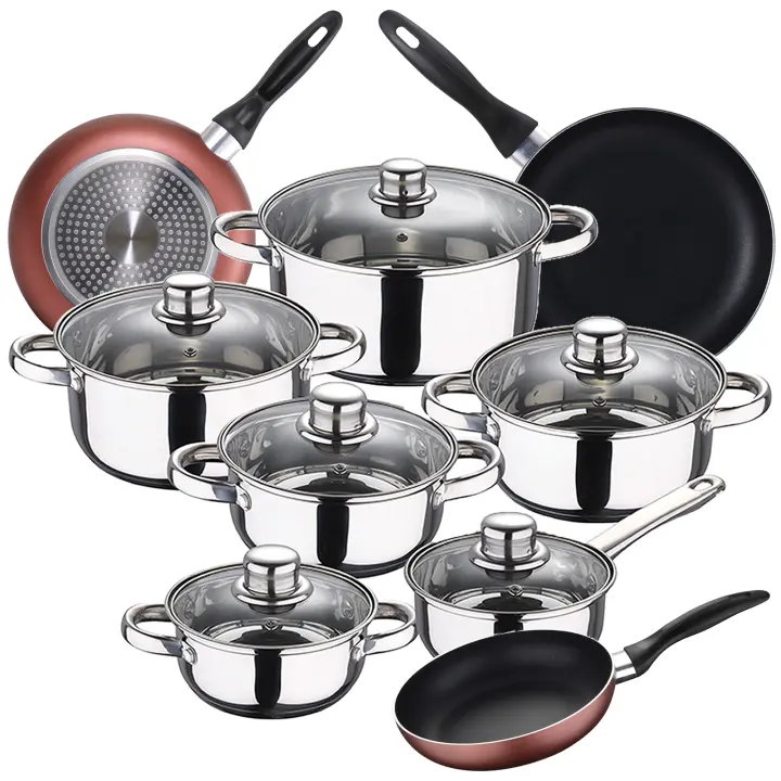 San Ignacio Batería de Cocina 12 Piezas Cassel en Acero Inoxidable con Juego de Sartenes Paradise en Aluminio Prensado - 1
