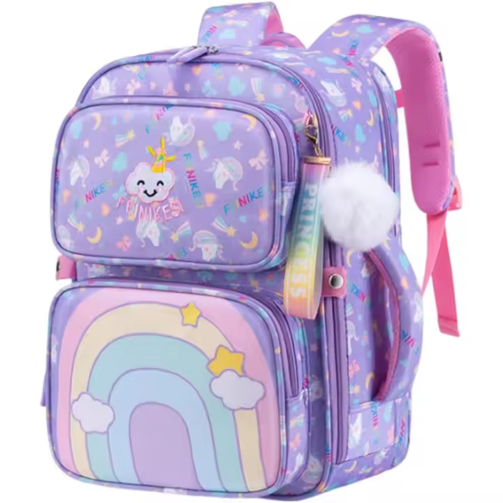 Mochara Escolar Arcoíris para Escuela Primary, mochara para niñas de gran capacidad, mochila Ligera para rebocir La Carga, protección de la columna vertebral, mopila Escolar para niños - 1