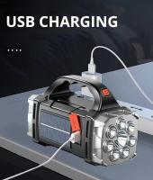 Linterna Portátil Potente Recargable USB Con Luz LED Solar Y COB Para Trabajo 4 Niveles De Iluminación Lámpara De Camping Y Teléfono Móvil - details 7