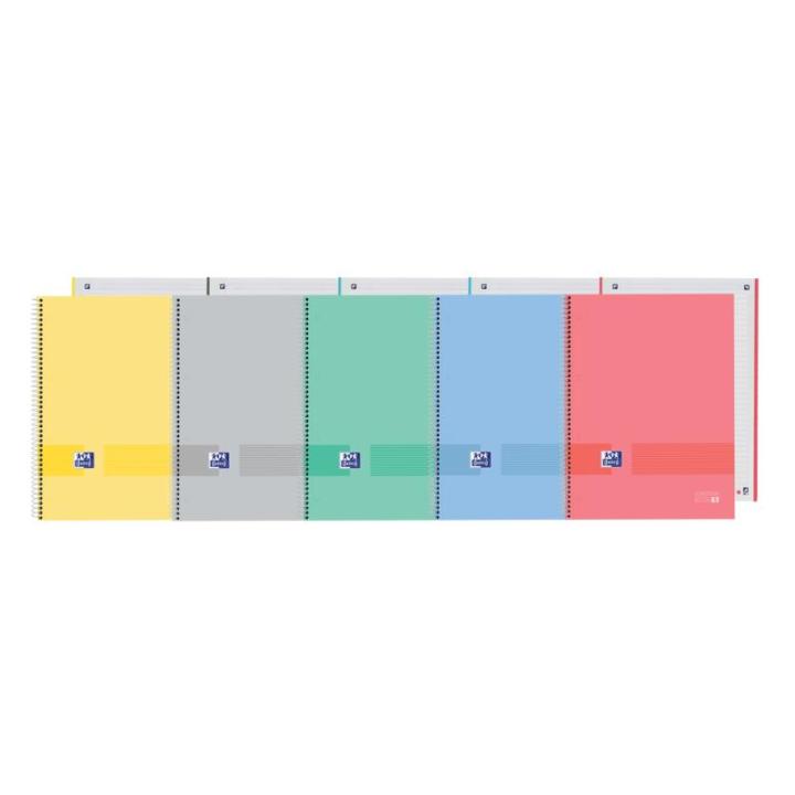 Oxford, Notitieboek A4 , geruit 5 x 5, omslag, 120 vellen, 5 kleuren, zwart Oxford, Notitieboek A4 , geruit 5 x 5, omslag, 120 vellen, 5 kleuren, zwart