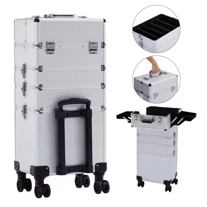 AREBOS 4 en1 Caso de belleza Trolley Maleta Kit de maquillaje Belleza - 1