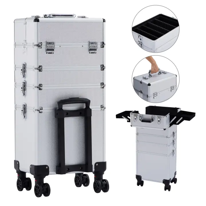 AREBOS 4 en1 Caso de belleza Trolley Maleta Kit de maquillaje Belleza - 1