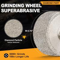 Sbestily Rueda De Mezcla Diamante 20mm Cabeza De Molienda Cilíndrica Mini Para Dremel Rotario Piedra Joyería Cerámica Madera - details 5