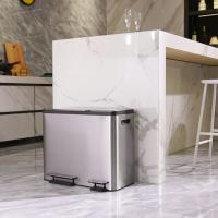 EKO Cubo de Basura con Pedal Ecocasa Plateado Mate Papelera Cocina Capacidad 2 x 15 L,  30 L,  30 + 15 L y mas - details 3