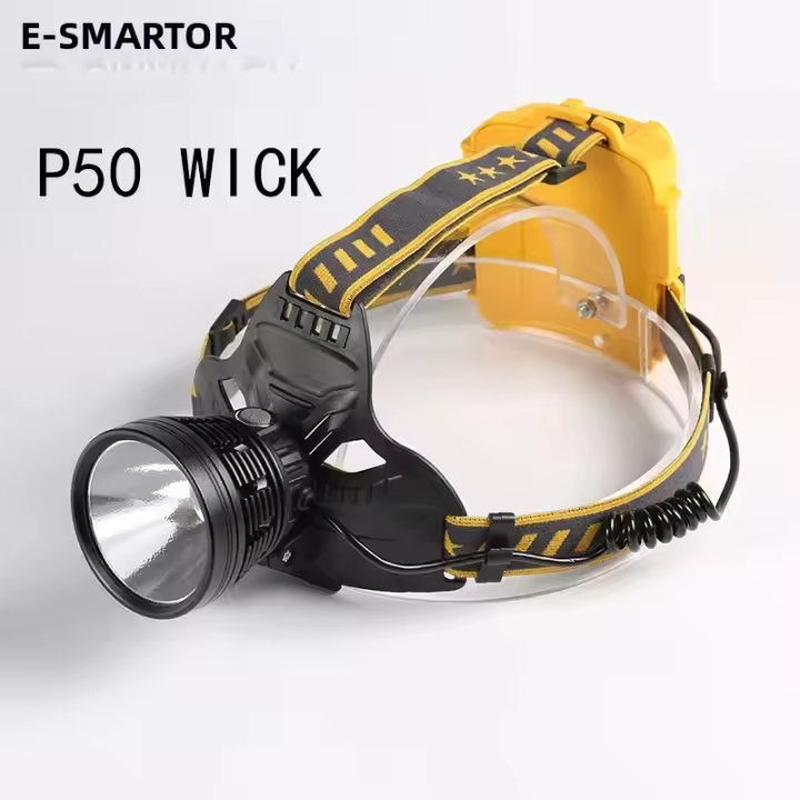 Linterna Frontal De Exterior Long Shot Con LED Cree P50/P70 Luz Super Brillante Con Tres Baterías 18650 Ideal Para Camping Y Pesca - 1