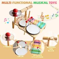 Juego De Música Para Bebés Y Niños Tabla De Música Multifuncional De Madera Set De Batería Educativo Juguete Musical Para Niños Regalo Para Bebé - details 21