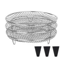 Rack De Asado 3 Capas En Acero Inoxidable Almacenable Soporte Para Carne Fácil De Limpiar Con Base De Silicona Accesorios De Cocina - details 11