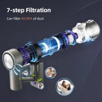 Escoba Aspiradora Sin Cable 48kpa MOOSOO Aspiradora Vertical Inalámbrica Cenizas, 60 Min, Varilla Flexible 180°, Aspiradoras de Mano Coche para Hogar, Luz LED Cepillo, Pantalla Táctil LCD, Cepillo Antienredos, Rpara Pelo Mascotas fregasuelo Alfombras - details 7