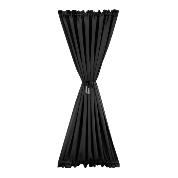 Cortinas De Puerta Negras Aislantes Térmicas Para Cocina Con Encaje Moderno Estilo Cortinas De Ventana Panel Rod Pocket - 1