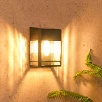Lámpara Solar Exterior AK-5154 Impermeable Sensibilidad Al Sol Para Jardín Villa Nocturna Luz De Pared Cuadrada De Titanio - details 3