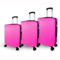 DreamTravel Juego de 3 Maletas con Diseño a Rayas Modernas (20"+24"+28") - Equipaje Rígido Antiarañazos, 7 Colores Vivos (Negro/Rojo/Azul/Azul Militar/Rosa/Gris/Cafe) | 360° Ruedas Silenciosas + Cerradura TSA  - Ideal para viajes Familiares - details 4