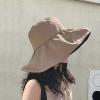 Sombrero De Pescador Con Gran Alas De Goma Negra Para Mujer Protección Solar Plegable Para Verano Resistente Al UV Estilo Casual - details 4