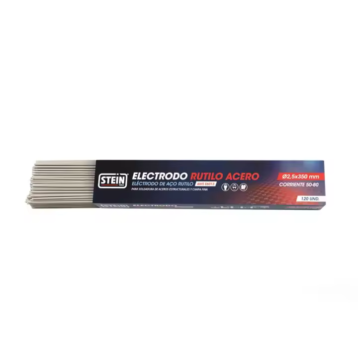 Stein Electrodo Rutilo para Acero 2,5 X 350 Mm (120 Unidades) - Soldadura de Acero Estructural y Chapa Fina - 1