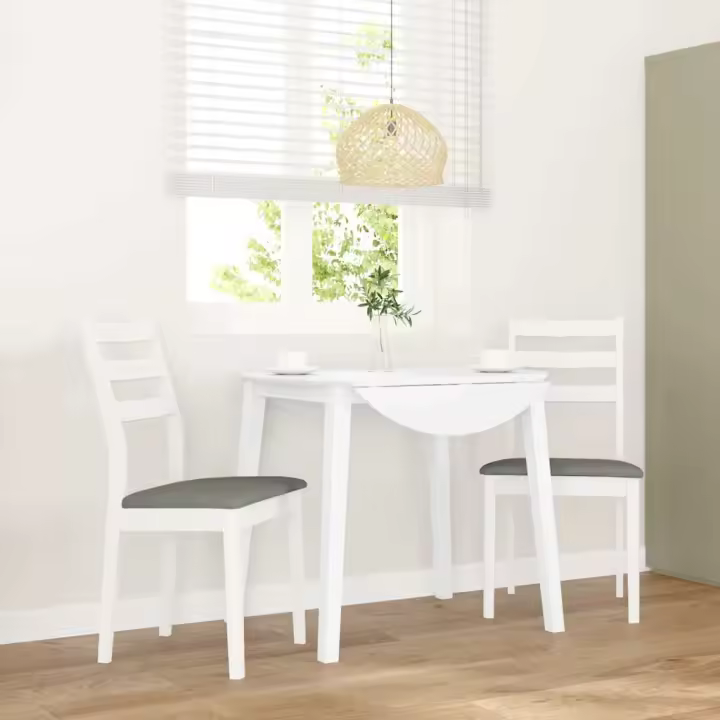 vidaXL Sillas de comedor con cojines 2uds madera maciza caucho en color Blanco y marrón/blanco y natural/Marrón y claro y más | cómodas modernas ergonómicas para comedor cocina salón hogar - 1