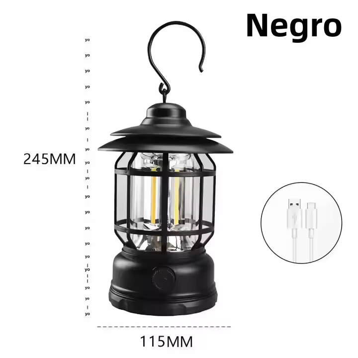 Lámpara De Caballo Retro Recargable Multifuncional Para Camping Exterior Viajes Iluminación De Tenda Portátil LED - 1