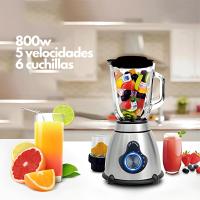 Licuadora y Molinillo con vaso de vidrio / 800w/ Rosenberg / 1.5 Litros,  5 Velocidades + Pulso/ batidora mezcladora/ base acero inoxidable - details 0